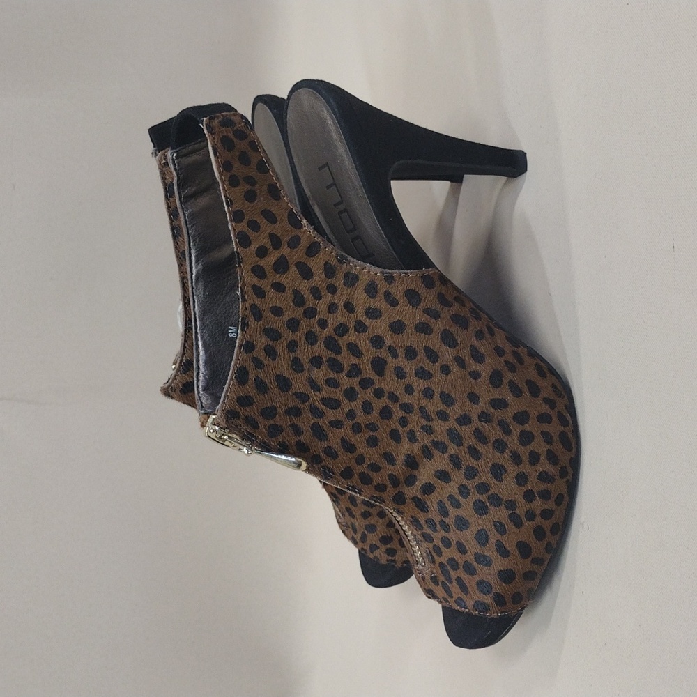 Moda Spana Y2K Animal Leopard Print Women's Peep Toe Pump Heels Shoes - Picture 4 of 8